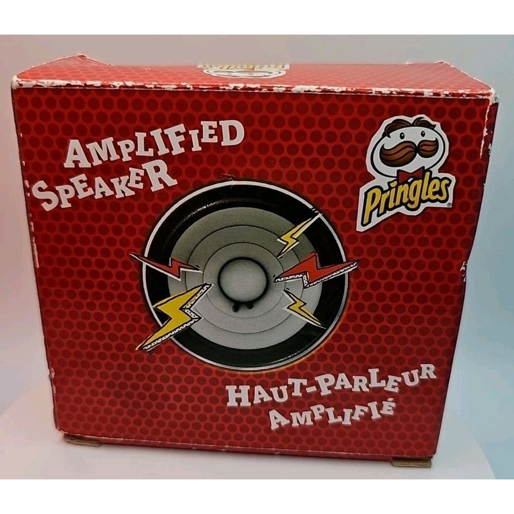 Pringles Amplified Speaker Black 3.5mm With Original Box & Instructions